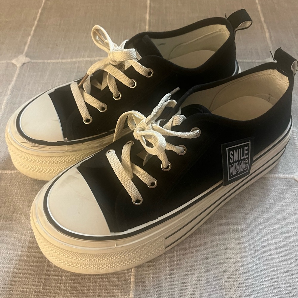 Smile Wang Black and White Sneakers